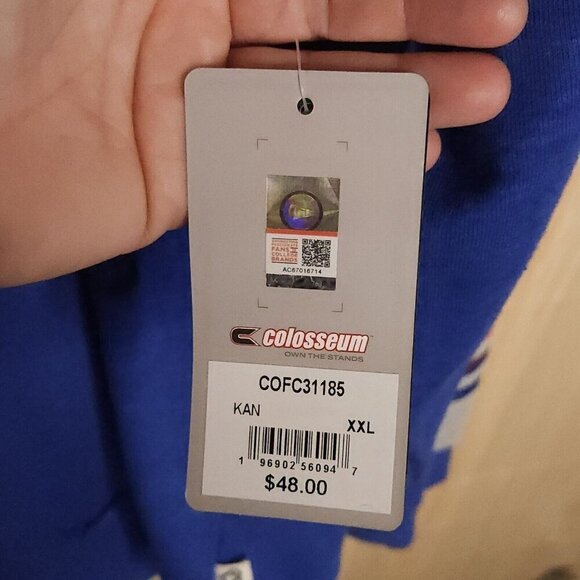 University Of Kansas Colosseum New Grey Blue Sweatshirt XXL - Picture 7 of 7